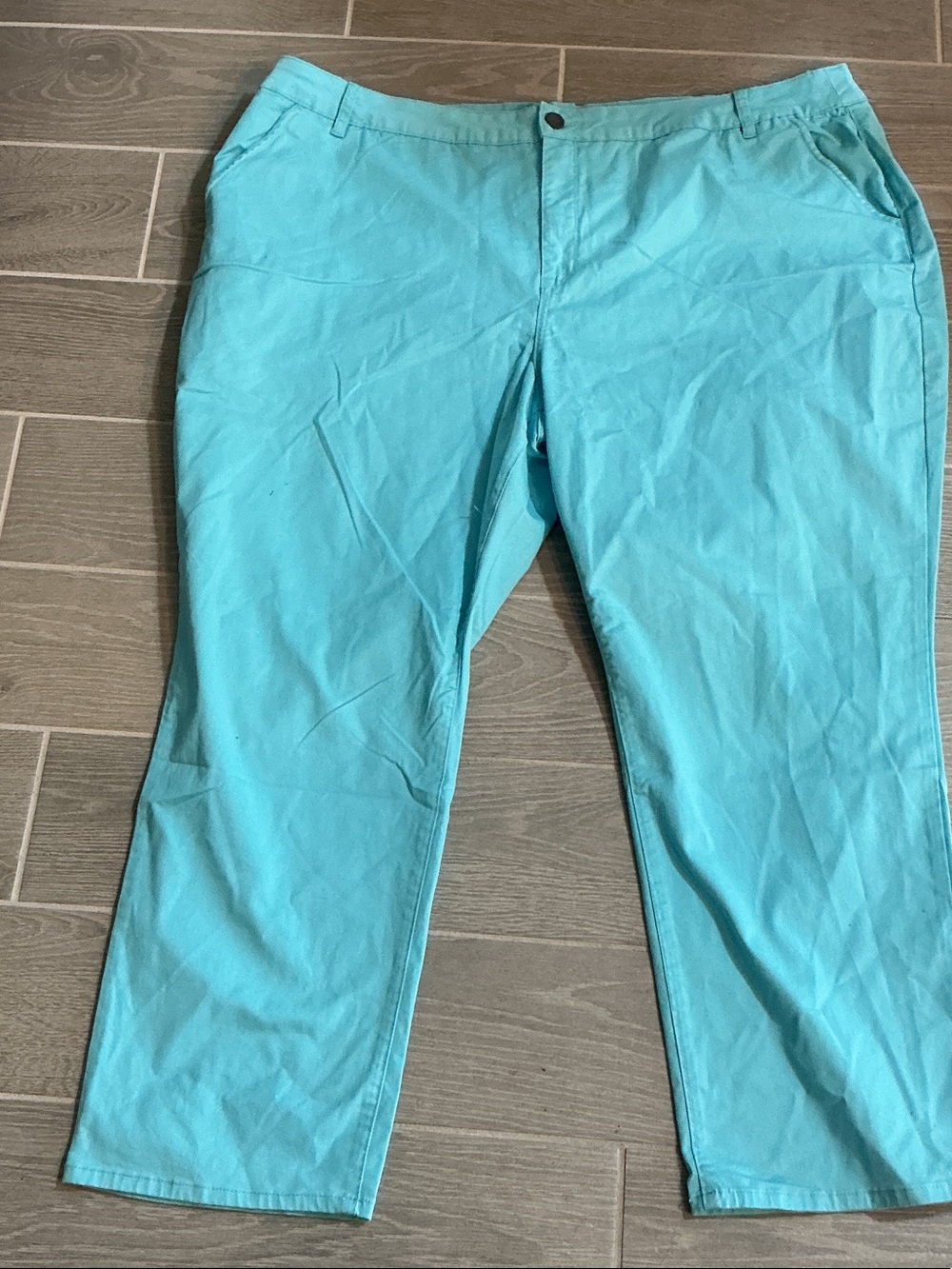 Avenue Teal Straight-Leg Chino Pants Women’s Sz 20 Average NWT
